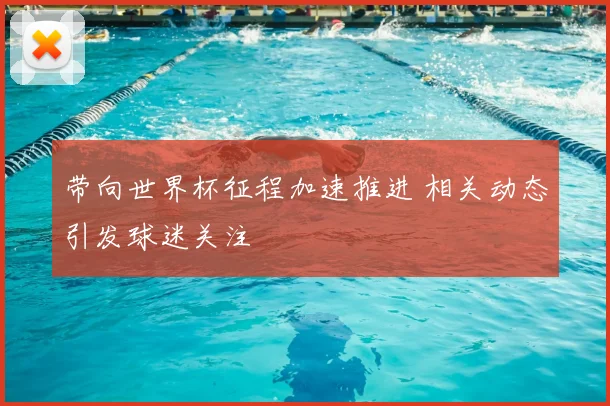 带向世界杯征程加速推进 相关动态引发球迷关注